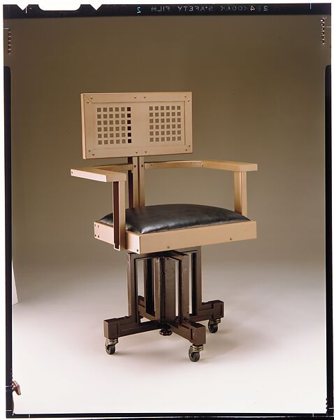 Revolving Armchair, Frank Lloyd Wright (American, Richland Center, Wisconsin 1867–1959 Phoenix, Arizona), Steel, wood, American 