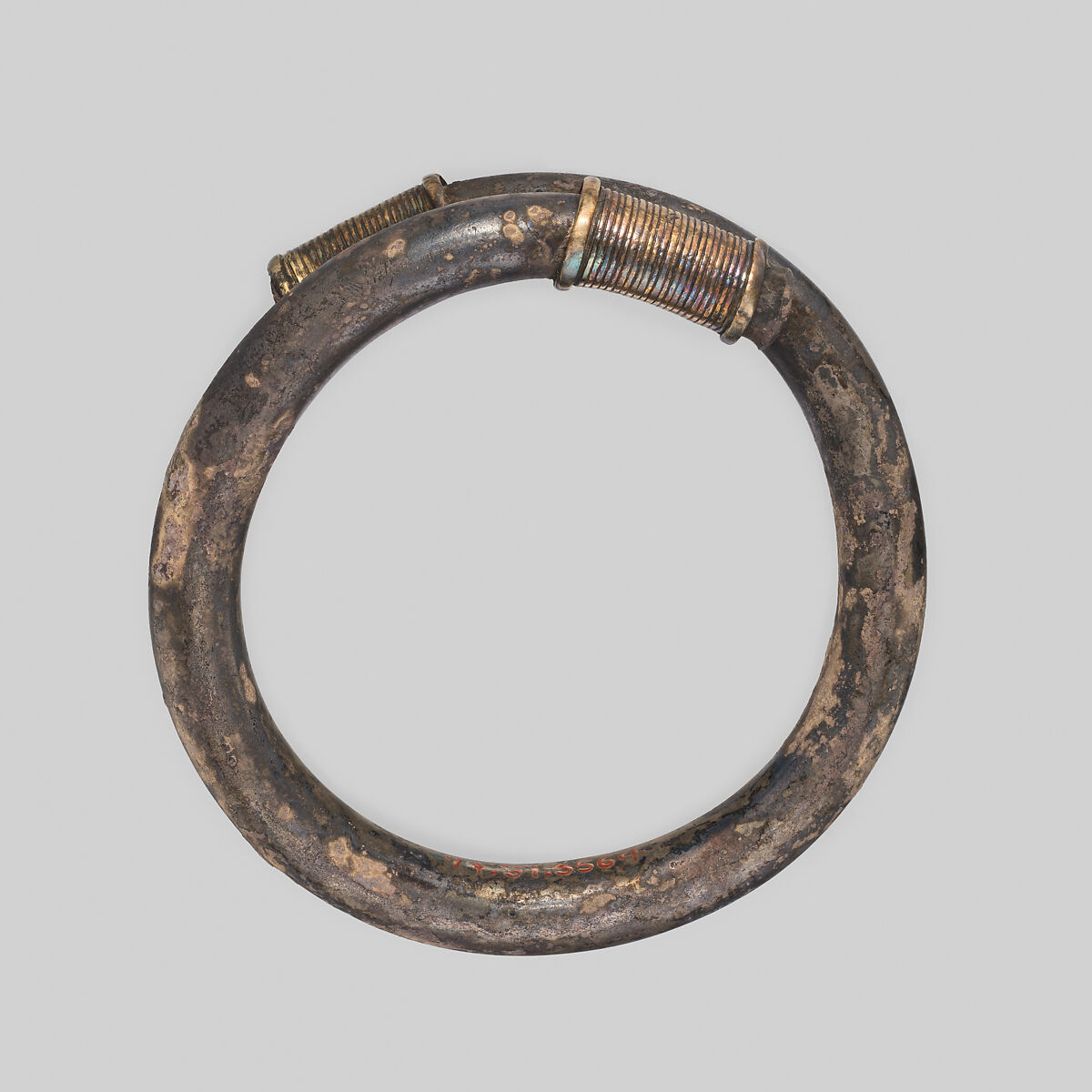 Silver bracelet with gold terminals, Silver, gold, Greek