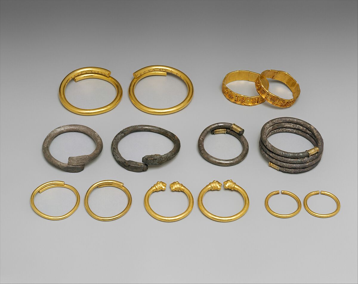 Silver bracelet with gold terminals, Gold, silver, Greek, Cypriot