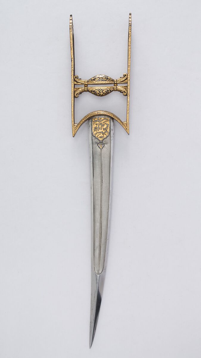 Dagger (Katar), Steel, gold, South Indian, Mughal