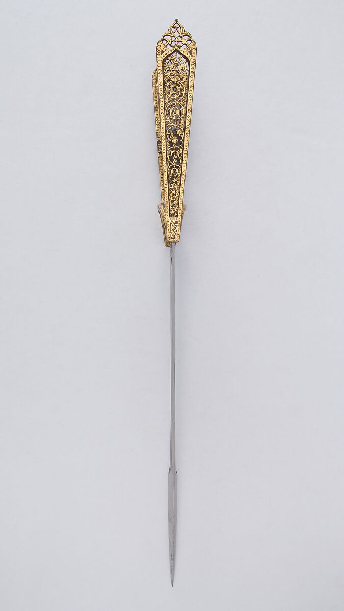 Dagger (Katar), Steel, gold, South Indian, Mughal
