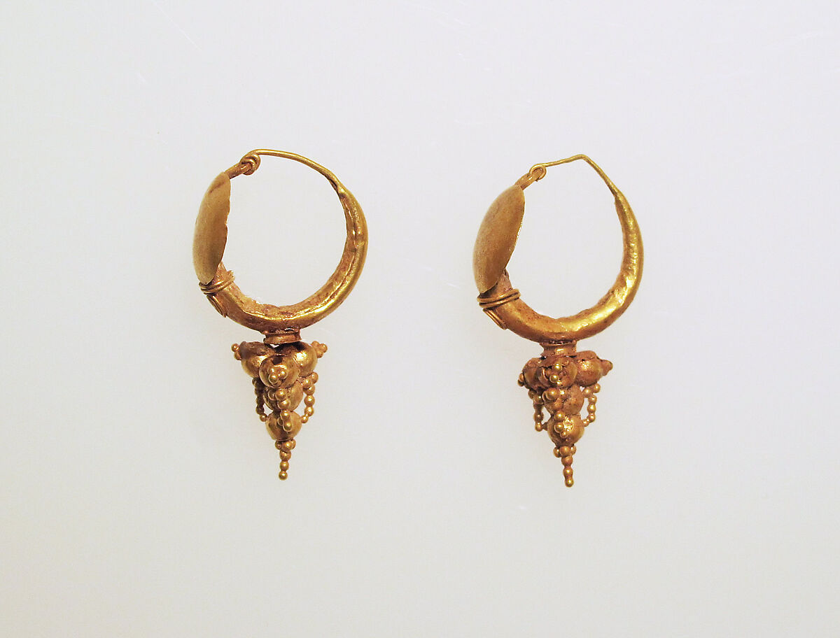 Earring with hook and eye, Gold 