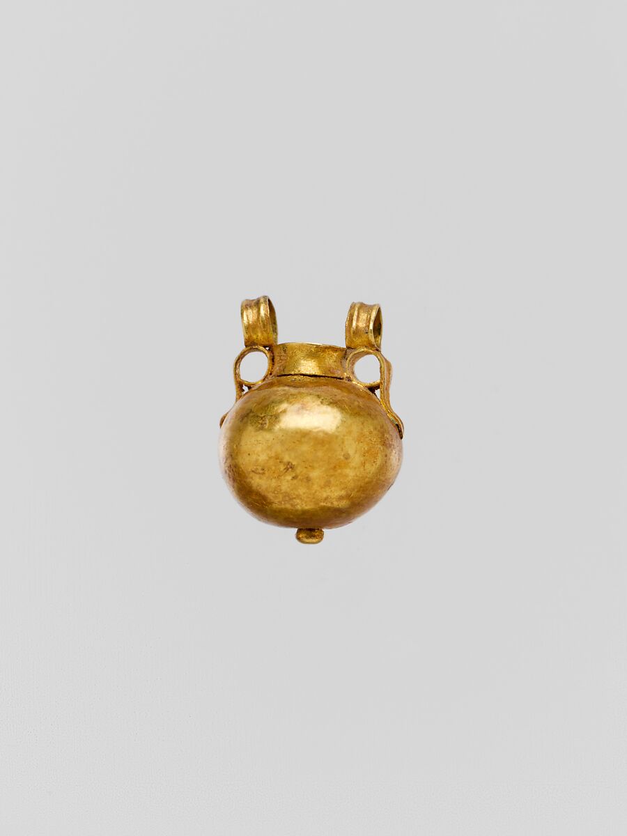 Gold pendant in the shape of a vase, Gold, Greek or Cypriot 