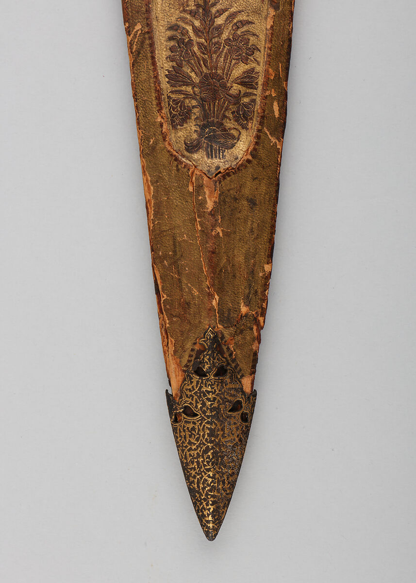 Dagger (Katar) and Sheath, Steel, leather, gold, Indian, Mughal