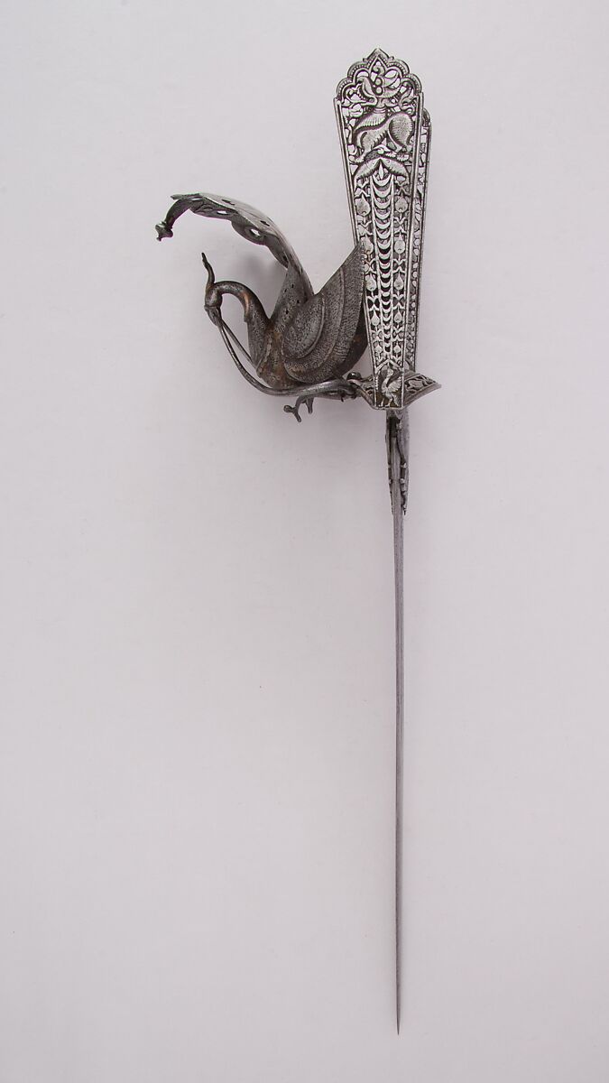 Dagger (Katar), Steel, Indian, Thanjavur; blade, European