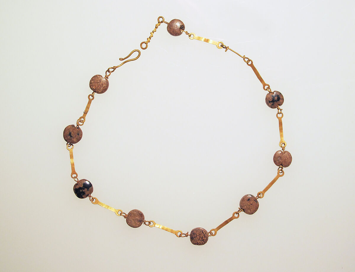 Necklace with paste beads, Gold, glass paste, Roman 