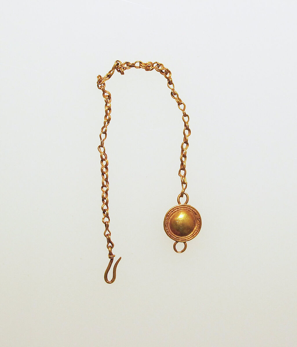Earring, chain type, Gold 