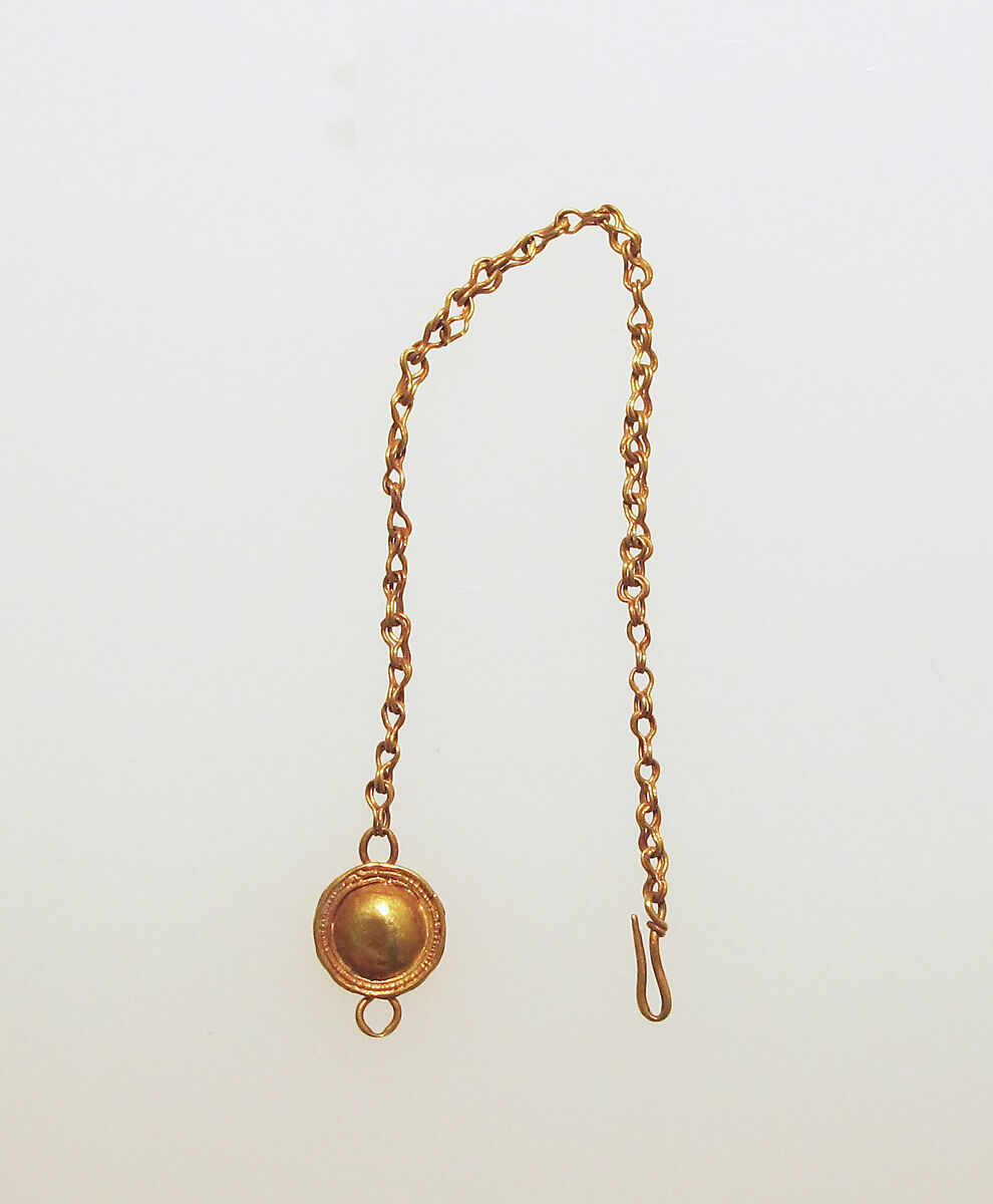 Earring, chain type, Gold 