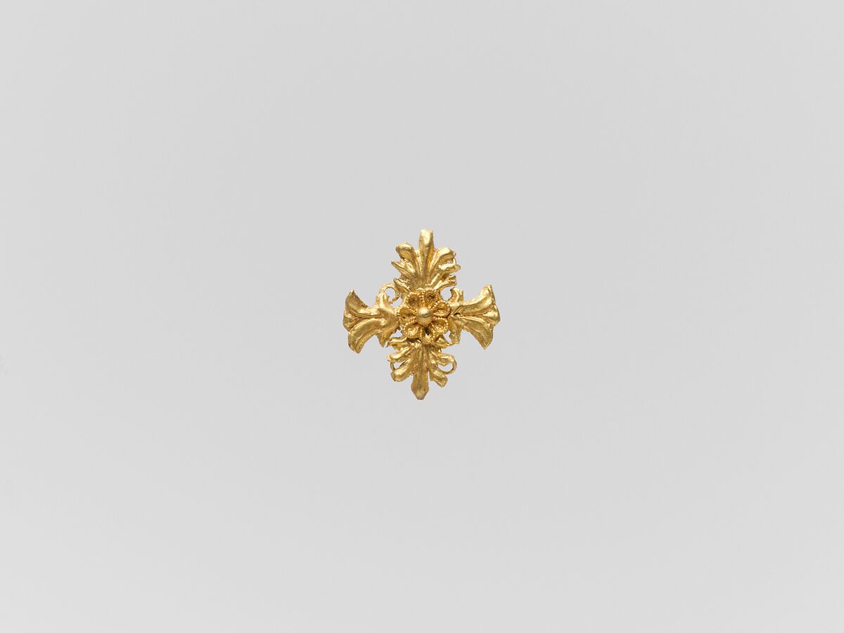 Gold quatrefoil with palmettes and rosette, Gold, Greek 