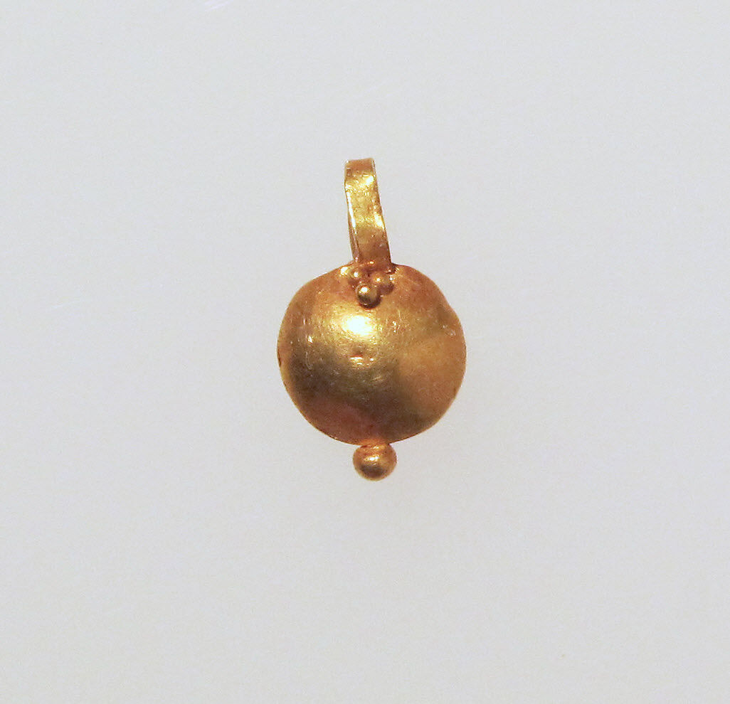 Pendant, lentoid, Gold 