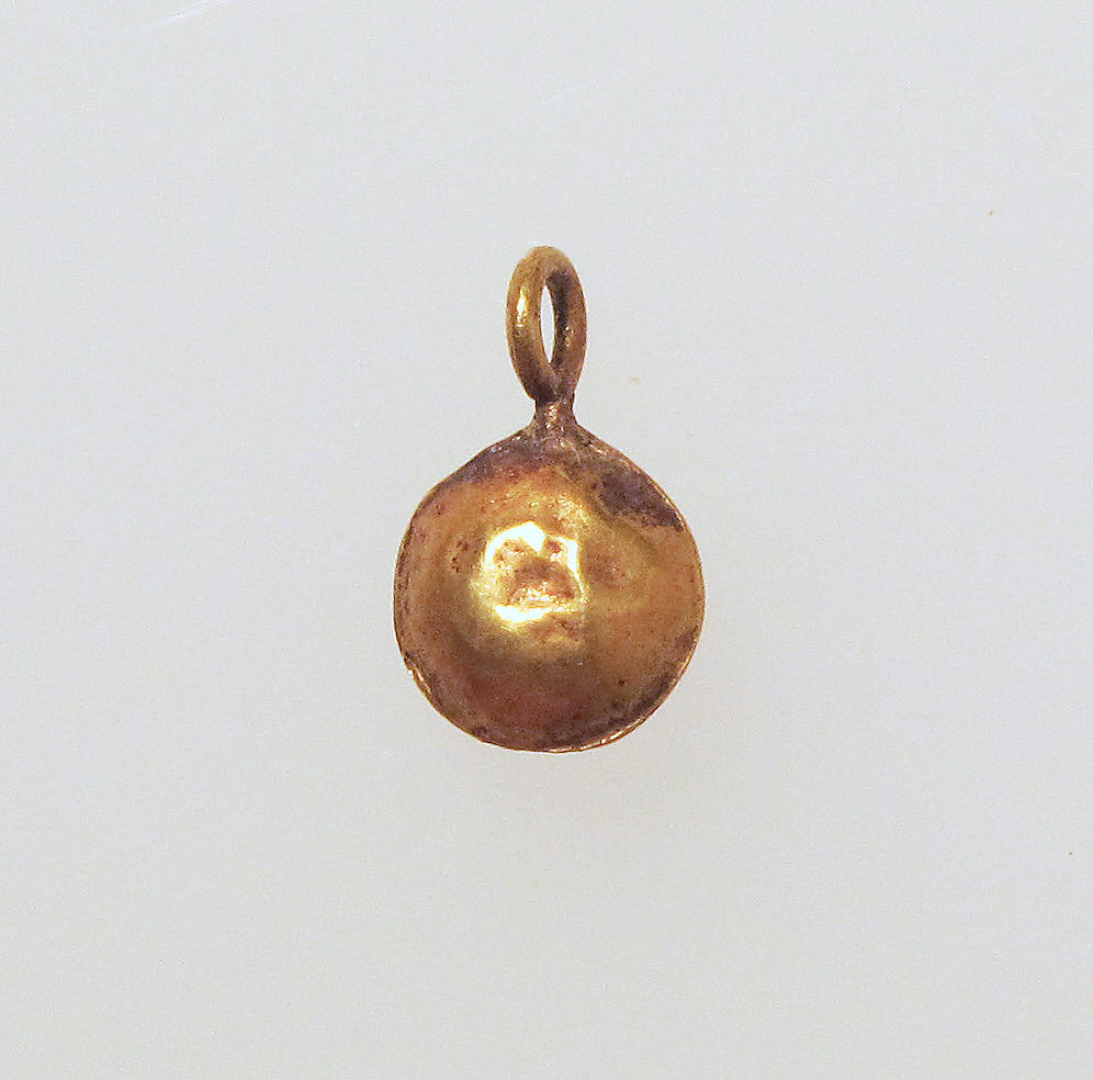 Pendant, lentoid, Gold 