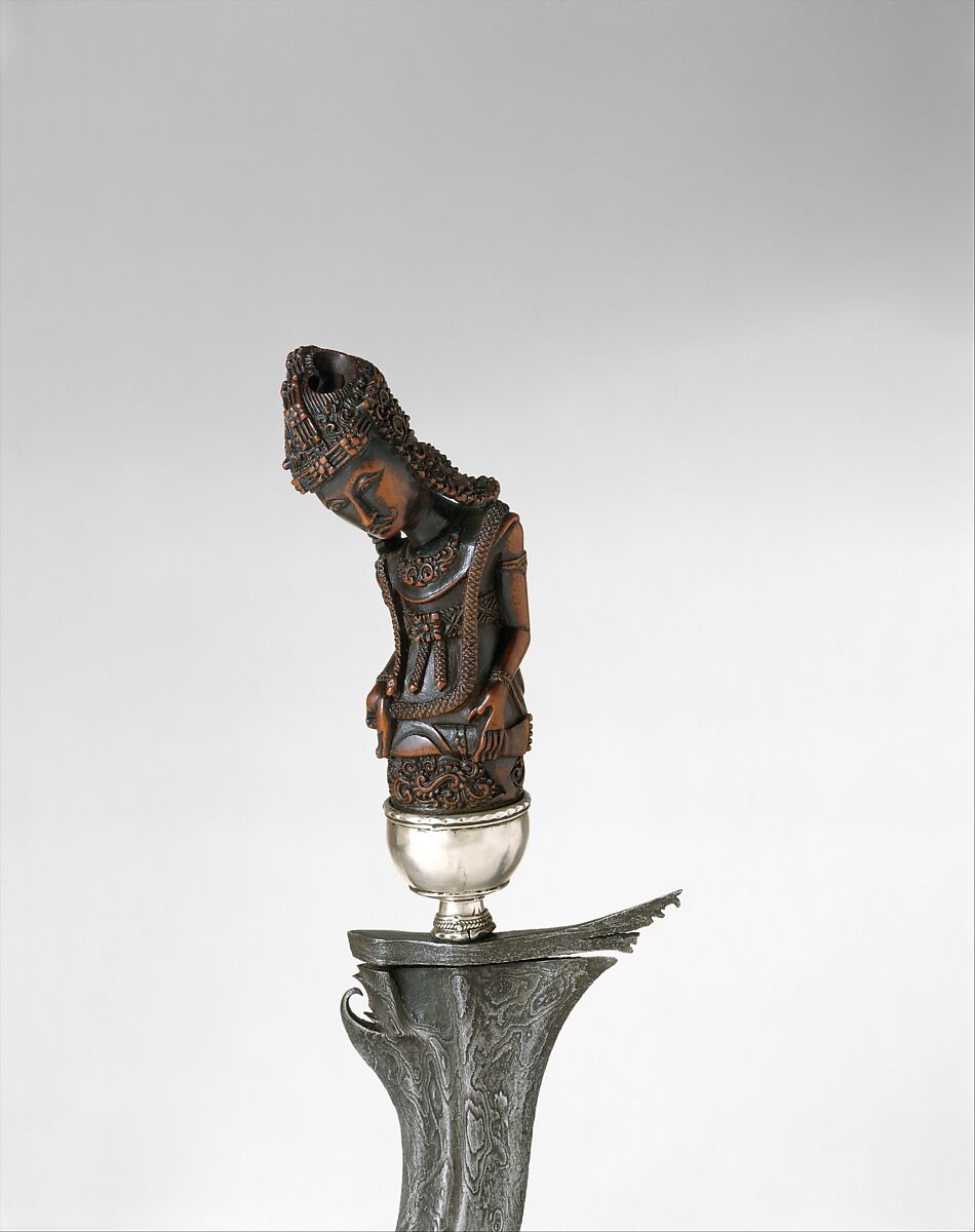 Kris, Steel, silver, wood, Balinese