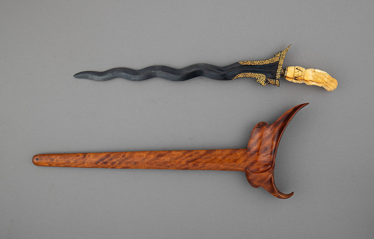 Kris and Sheath, Steel, gold, ivory, wood, Javanese or Sumatran (Banten Sultanate)