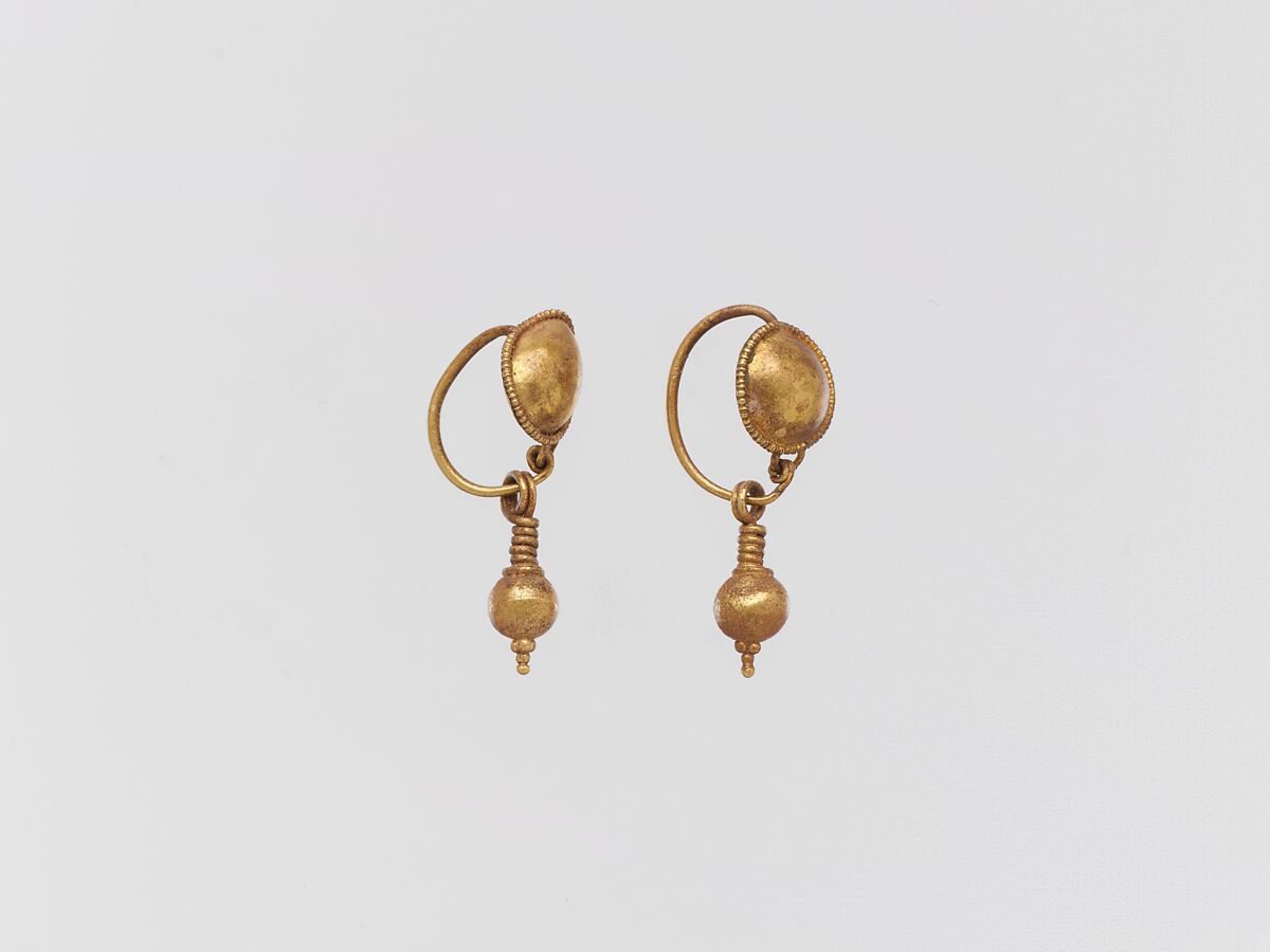 Earring with pendant, Gold 