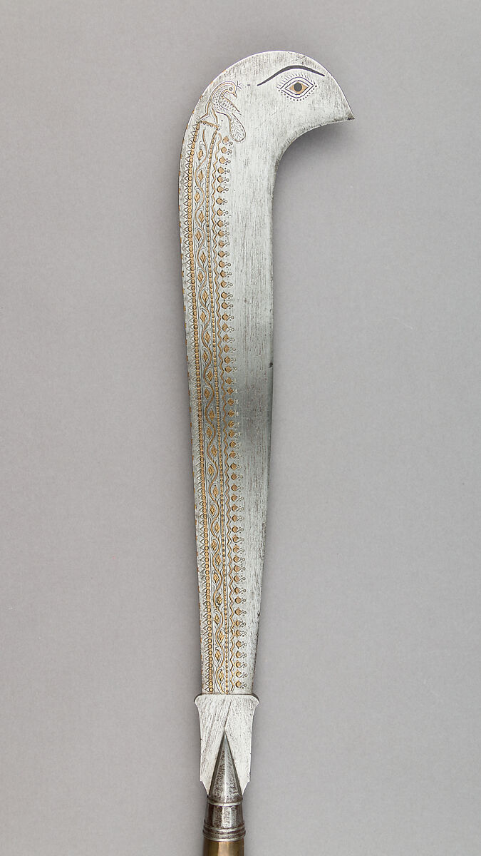 Sacrificial Sword (Kartrī or Churī), Steel, brass, wood, Indian, Bengal (?) or Nepalese