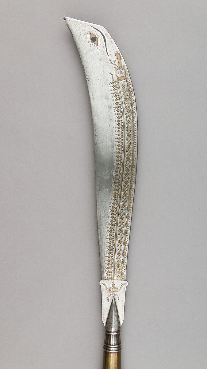 Sacrificial Knife, Steel, brass, wood, Indian, Bengal (?) or Nepalese