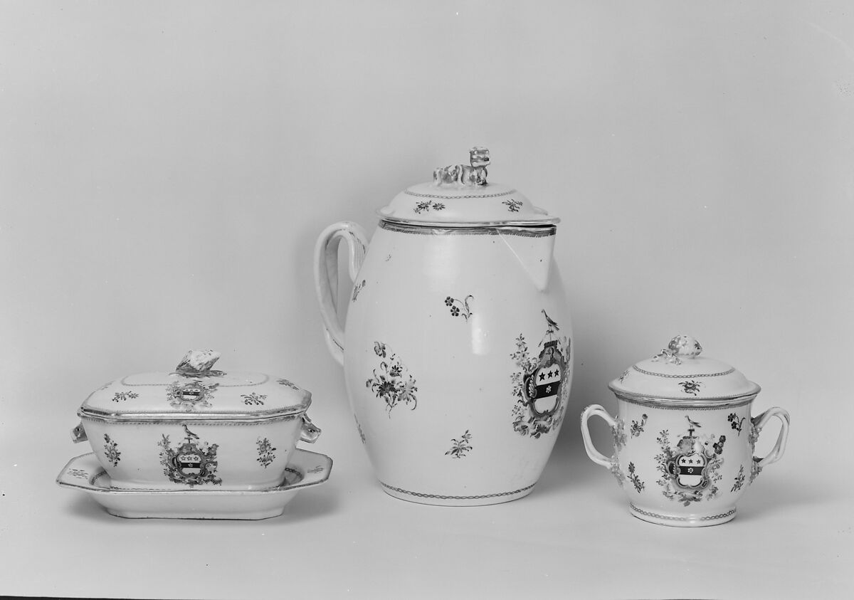 Covered Pitcher, Porcelain, Chinese, for American market