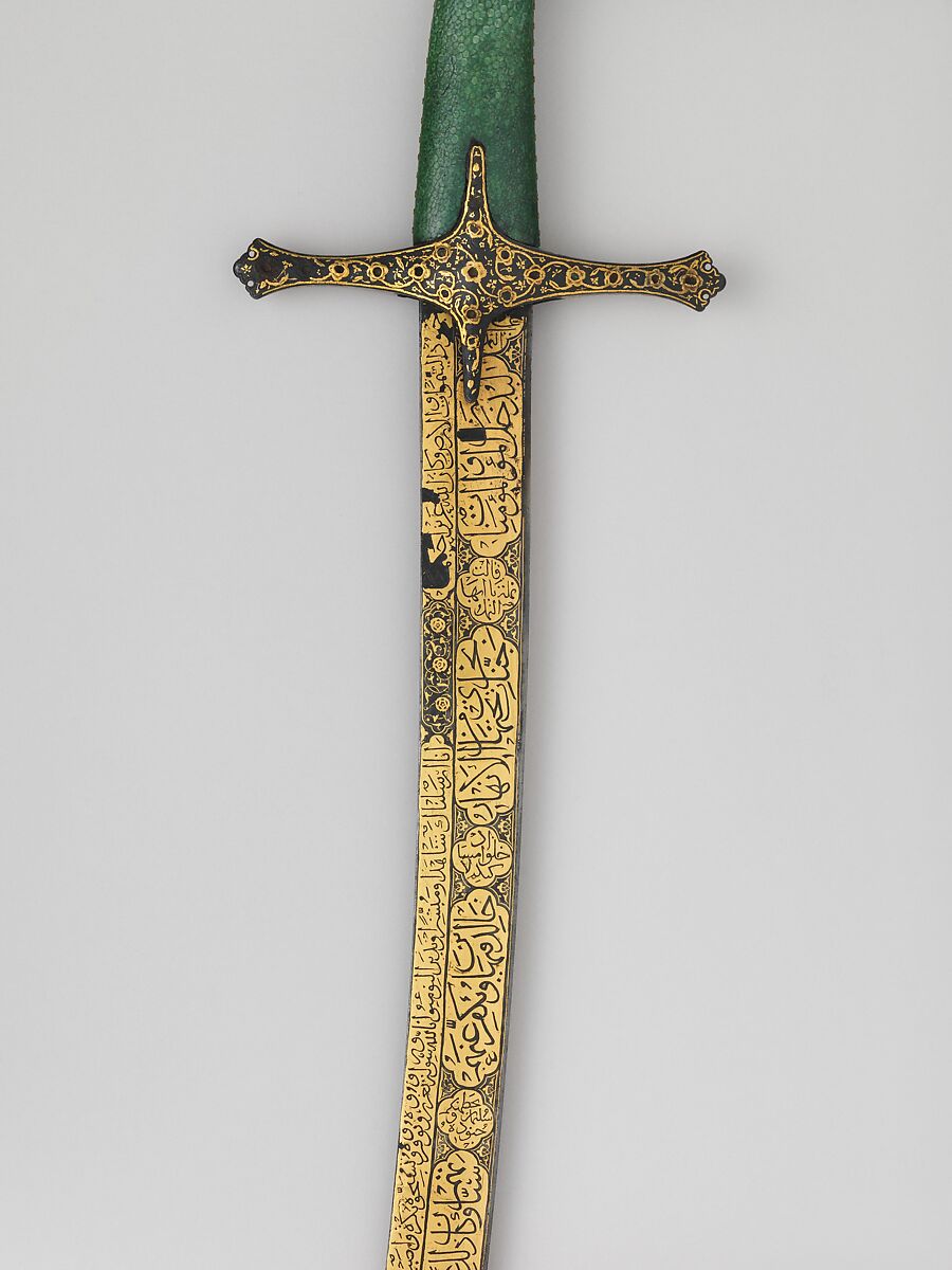 Saber, Steel, gold, fish skin, wood, Turkish, probably Istanbul