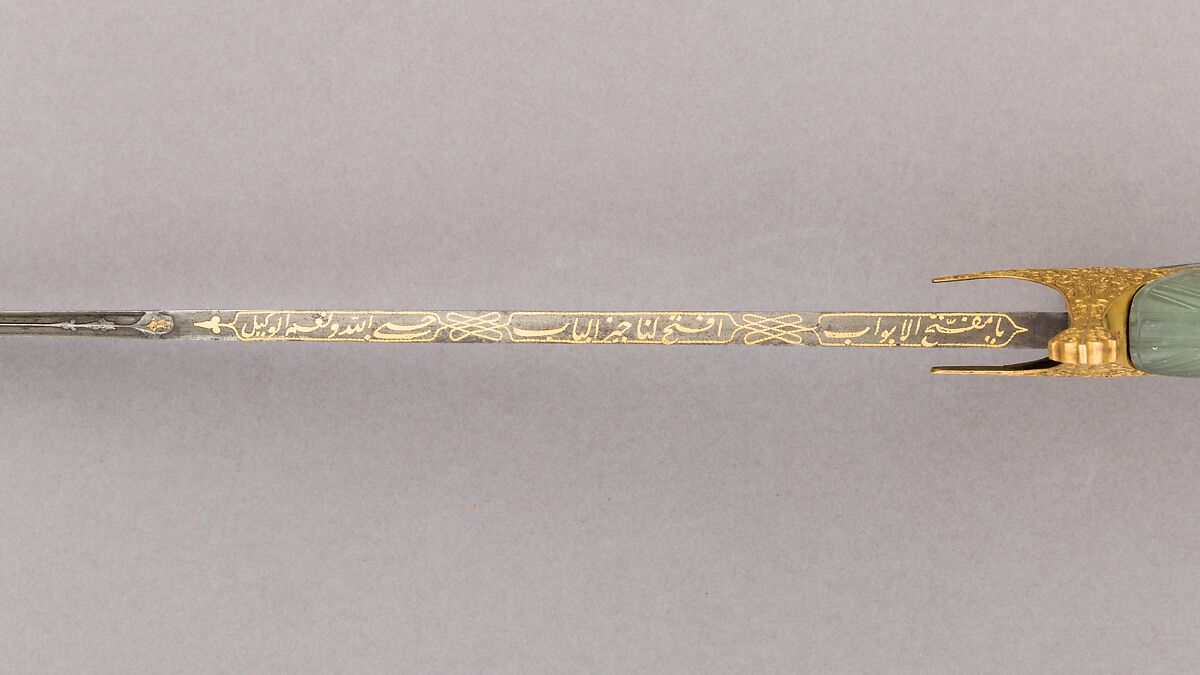 Saber, Steel, jade (nephrite), gold, copper, diamond, Turkish