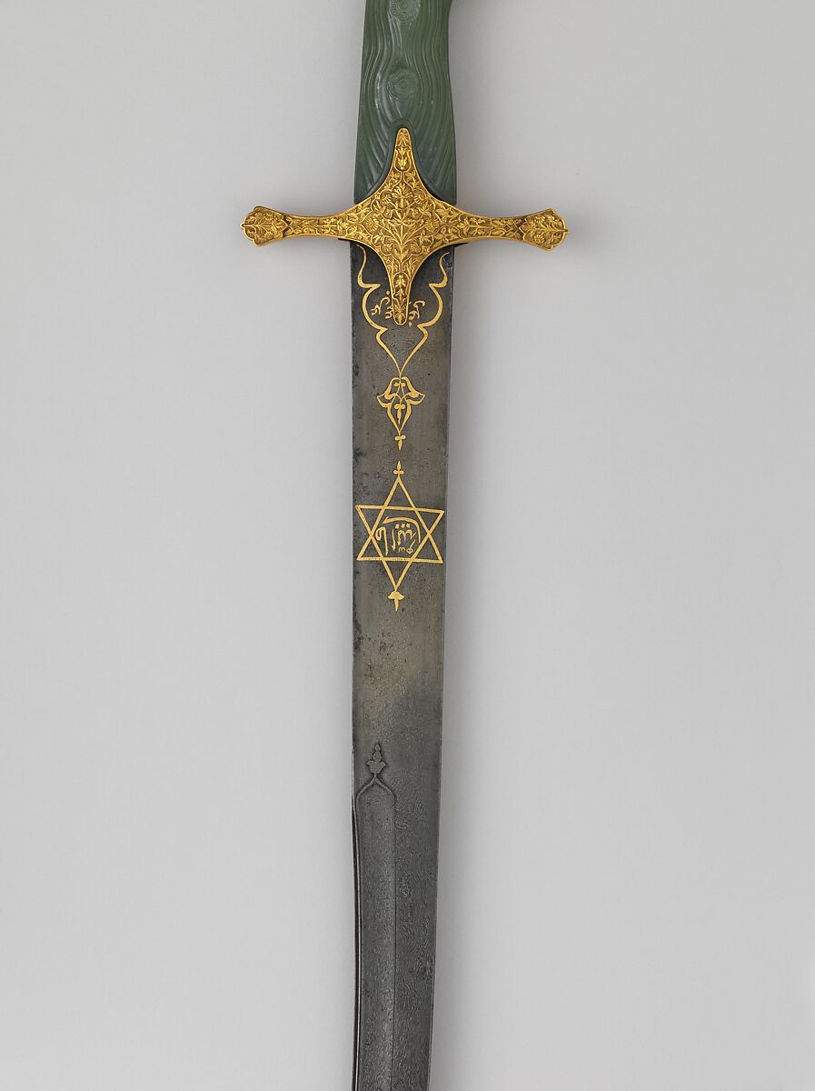 Saber, Steel, jade (nephrite), gold, copper, diamond, Turkish