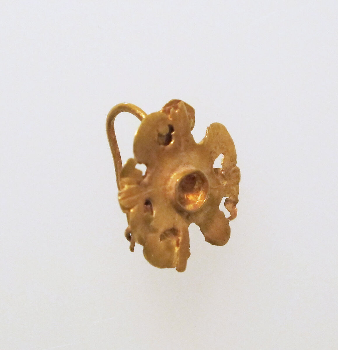 Earring with disc, Gold 
