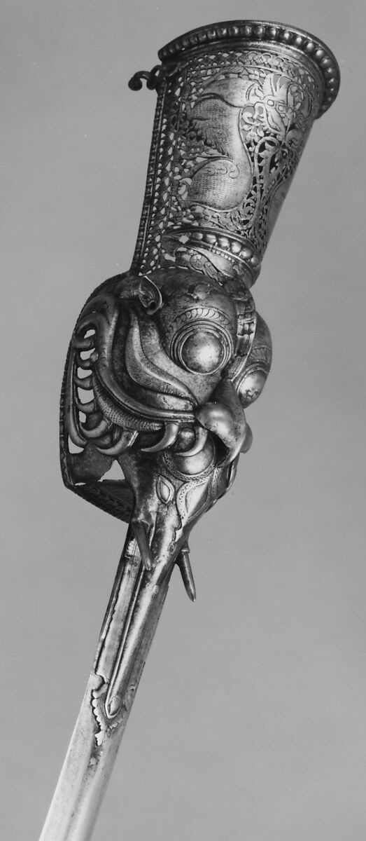 Gauntlet Sword (Pata), Steel, hilt, Indian, Thanjavur; blade, European 
