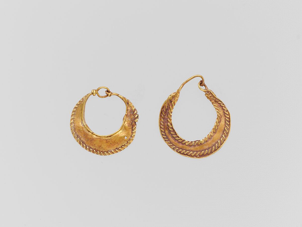 Gold crescent-shaped earring | Cypriot | Classical-Roman | The ...