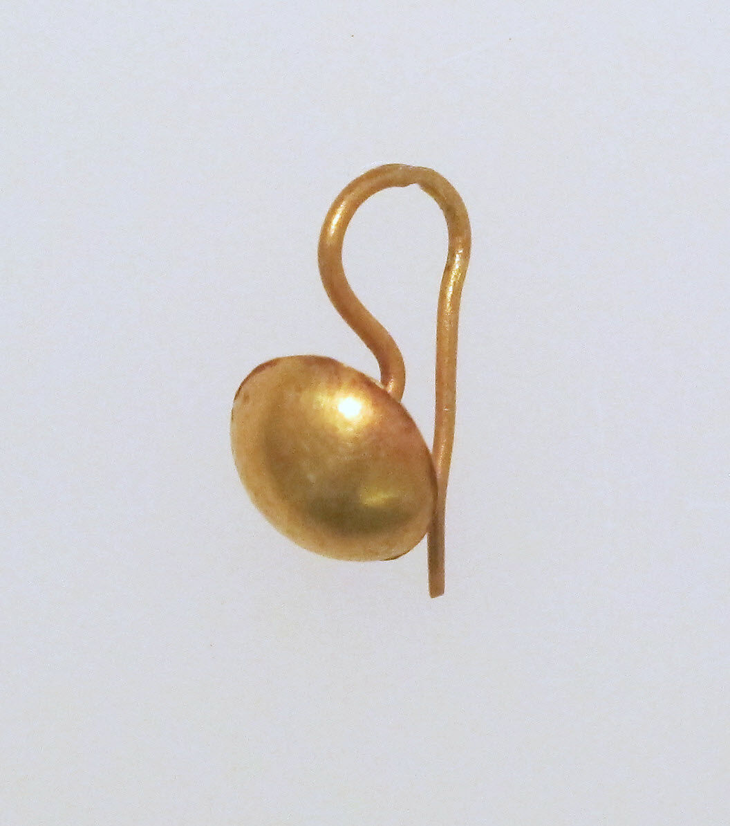 Earring-hook type with disc, Gold 