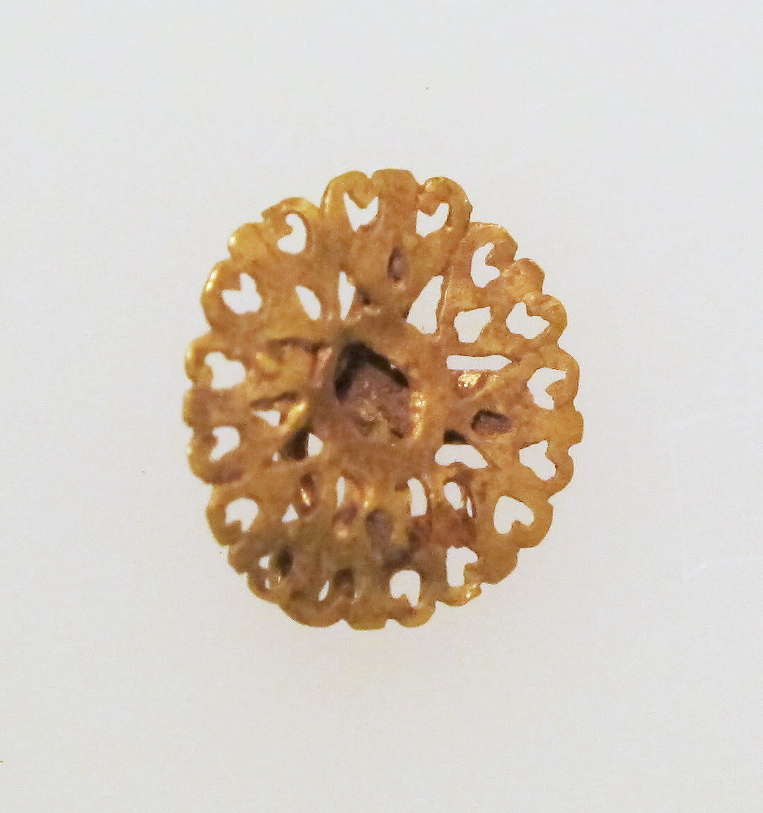 Earring-hook type with disc, Gold 