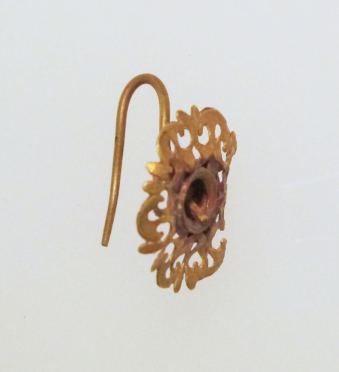 Earring-hook type with disc, Gold 