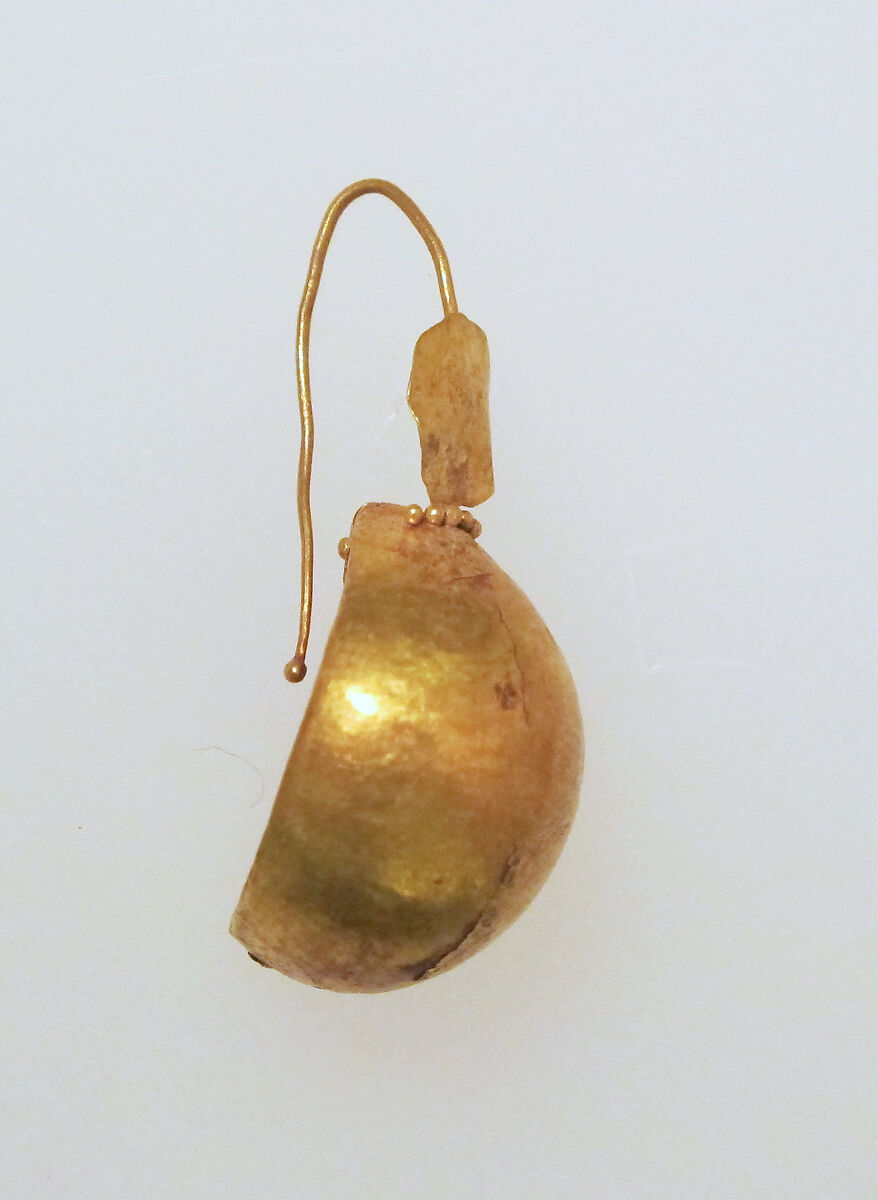 Earring-hook type with discs of thin foil, Gold 