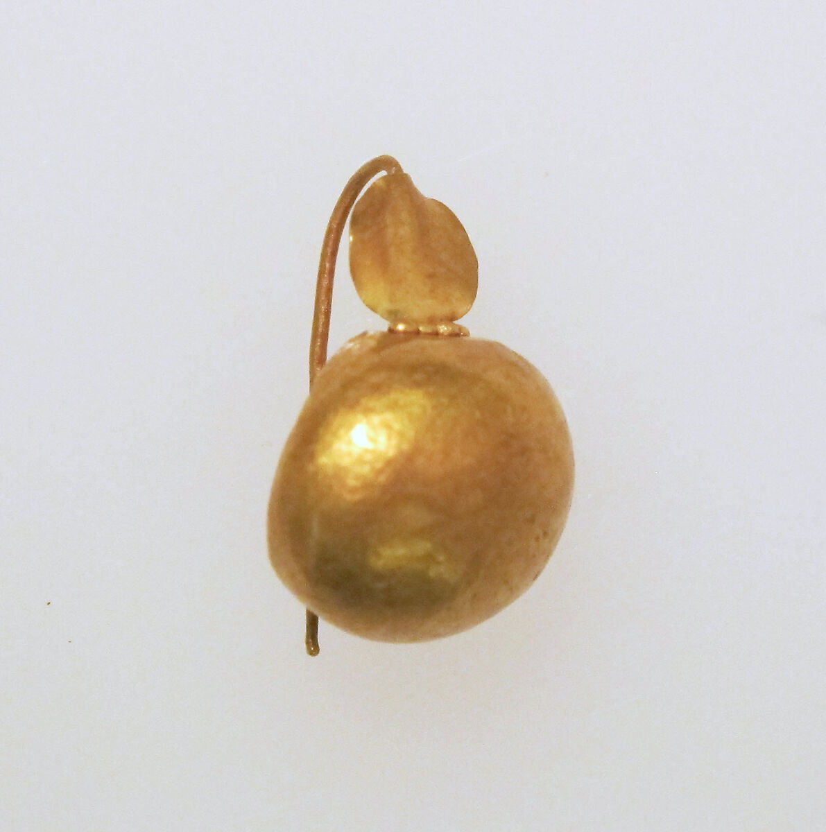 Earring-hook type with sphere ends, Gold 