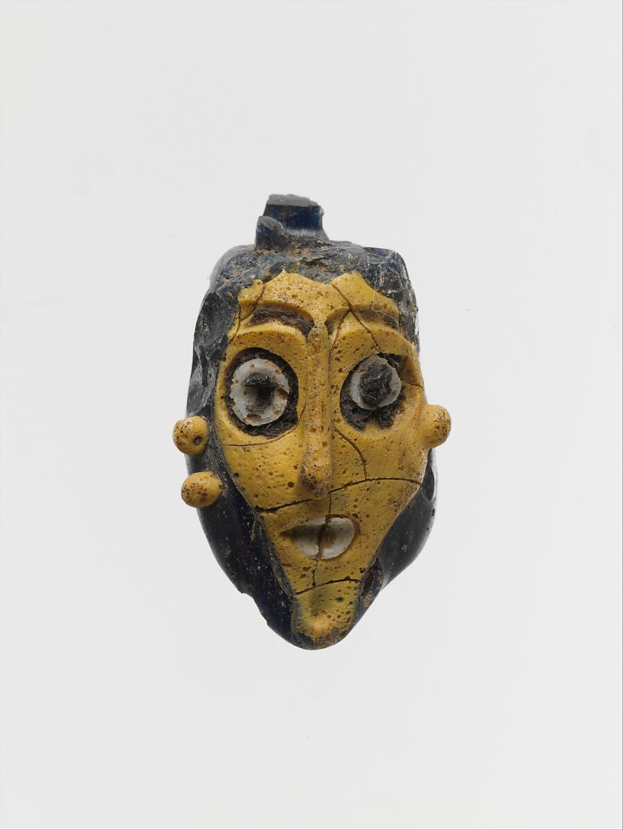 Glass head pendant, Glass, Phoenician 