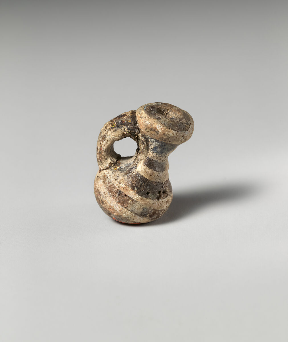 Glass pendant in the form of a miniature jug or gourd, Glass, Roman