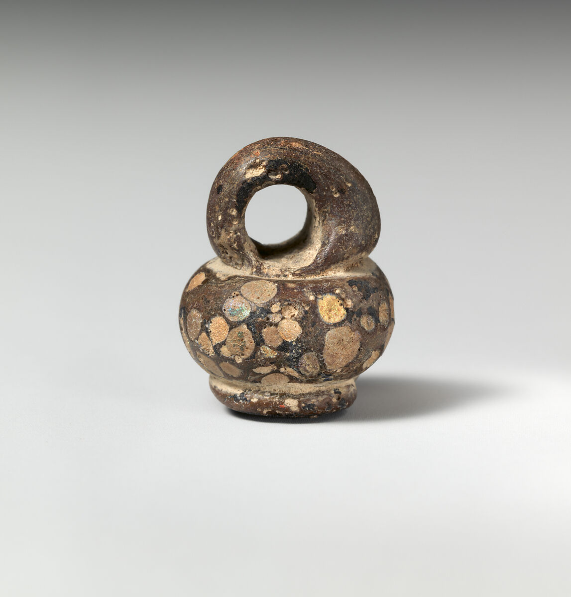 Glass pendant in the form of a miniature jar, Glass, Roman 