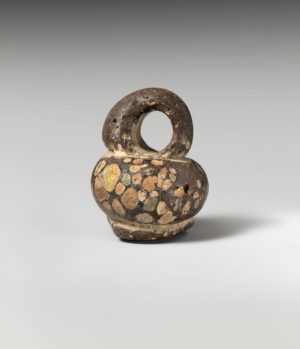 Glass pendant in the form of a miniature jar, Glass, Roman
