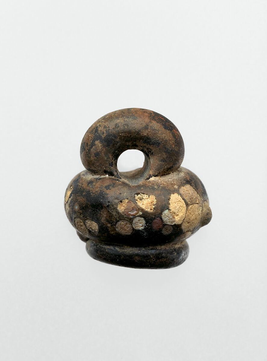 Glass pendant in the form of a miniature jar, Glass, Roman 