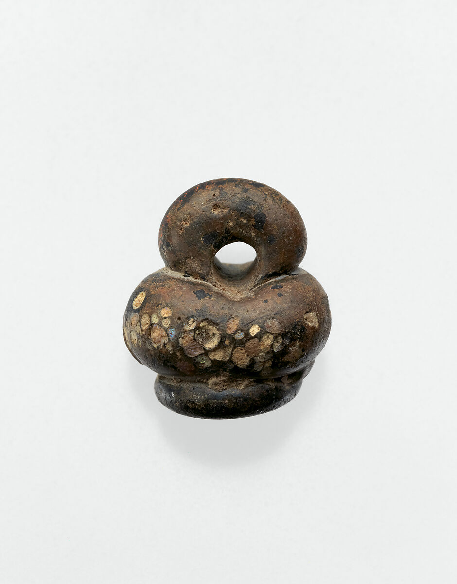 Glass pendant in the form of a miniature jar, Glass, Roman