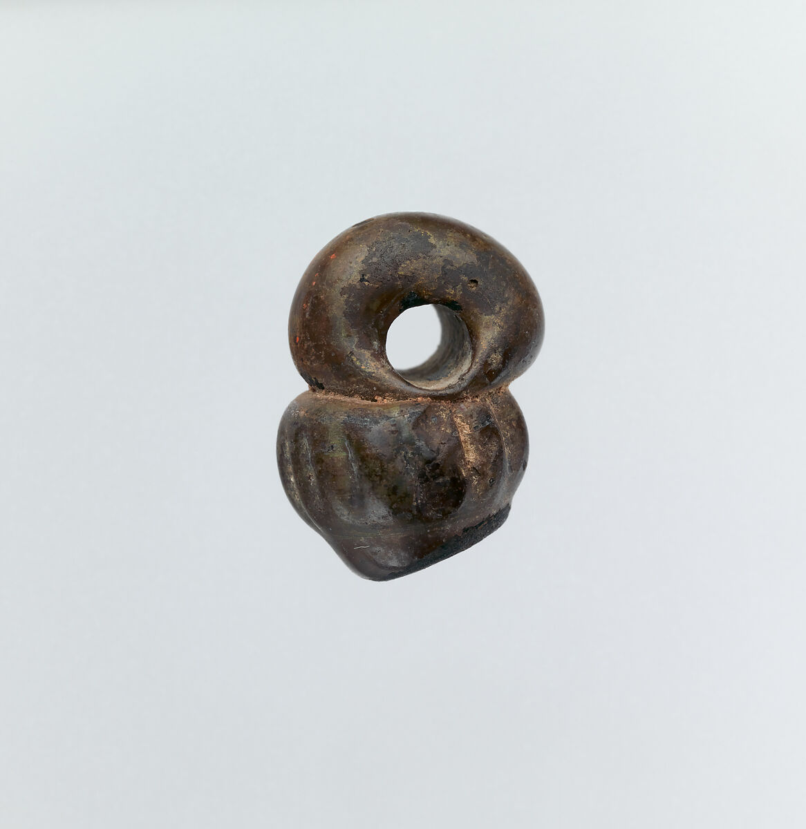 Glass pendant in the form of a miniature jar, Glass, Roman