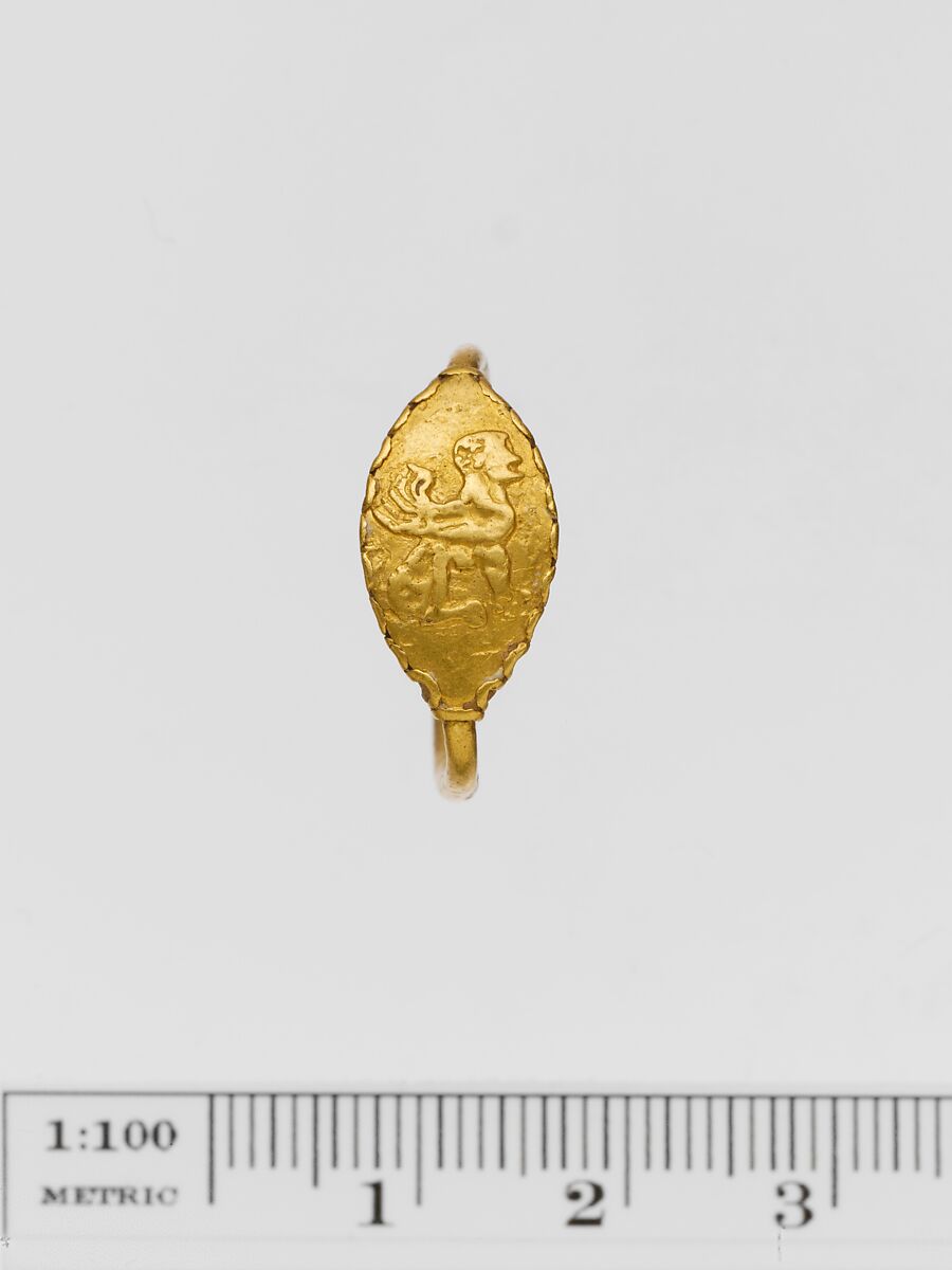 Gold and enamel ring, Gold, Greek 