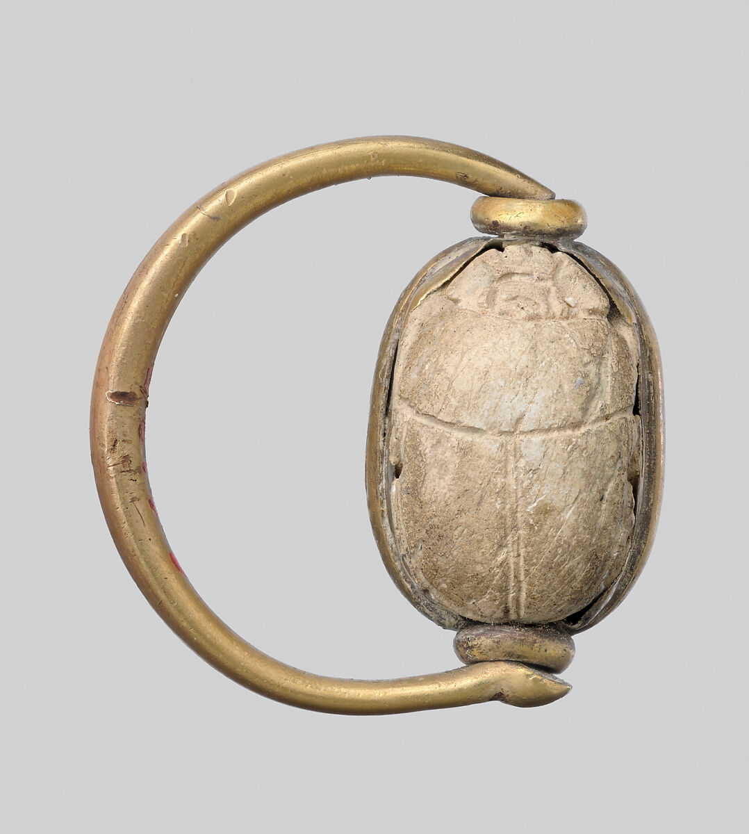 Gold ring with glass scarab, Gold, glass paste, Egyptian or Phoenician