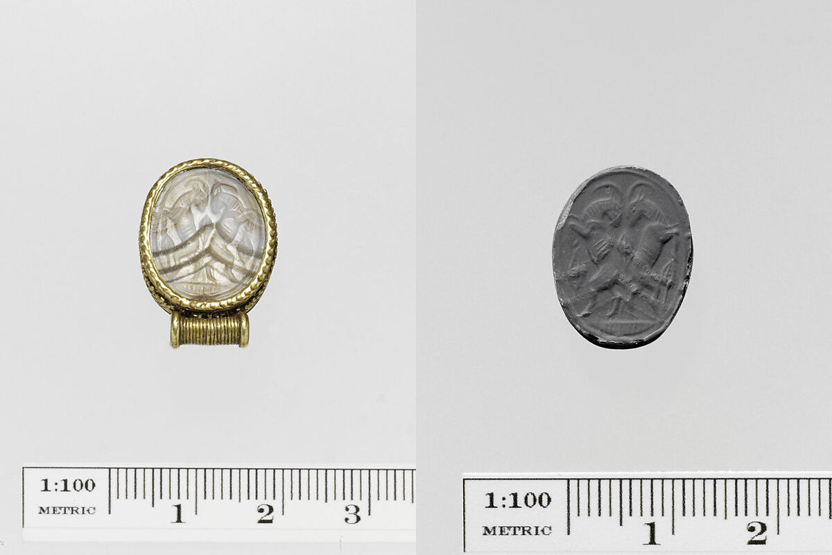 Agate oval seal, Agate, banded, Greek