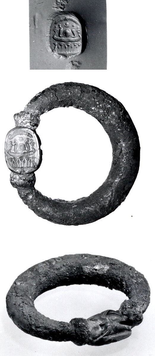 Silver swivel ring with agate scarab, Silver, agate, Cypriot 