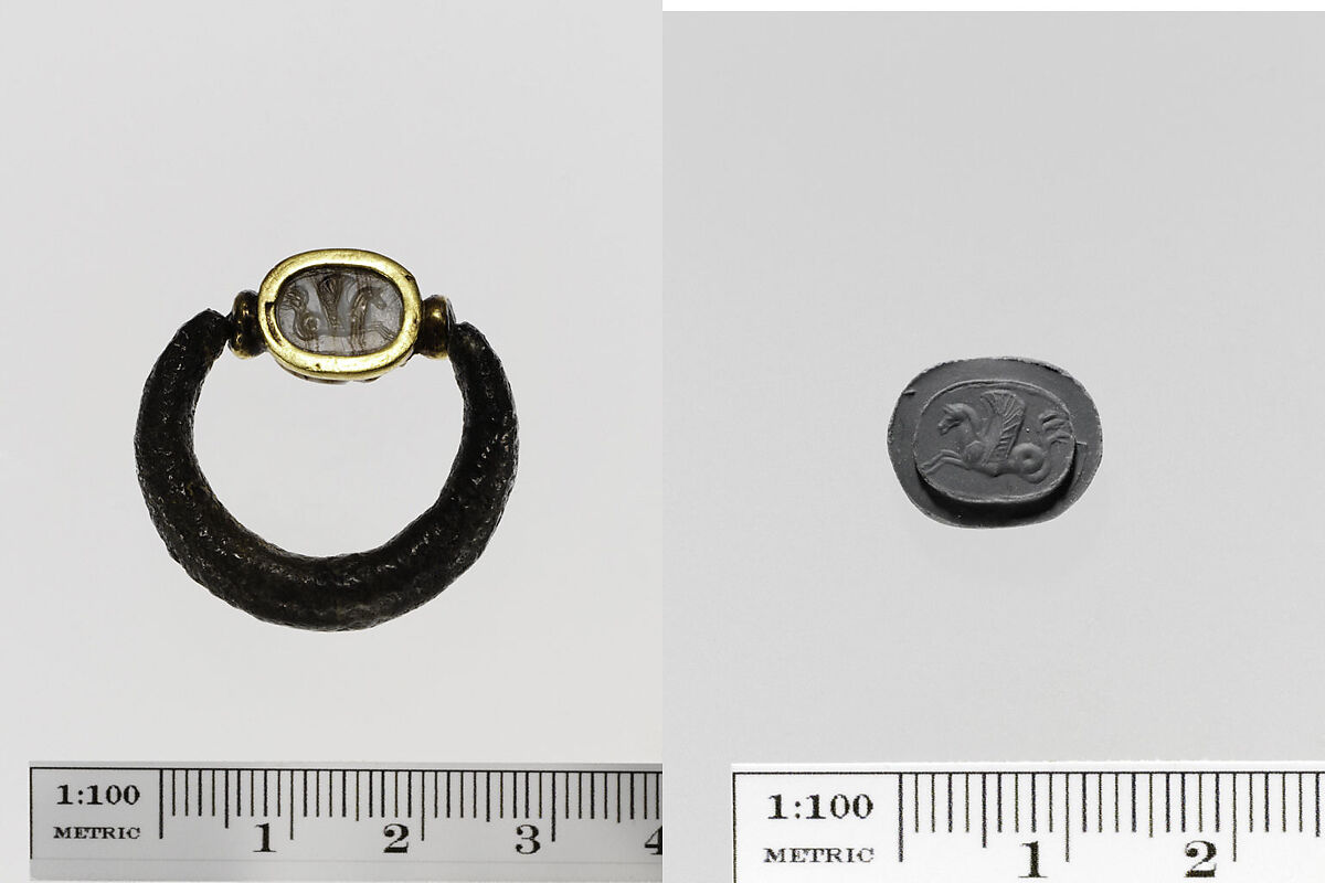 Scarab, Agate, gold, silver, Cypriot