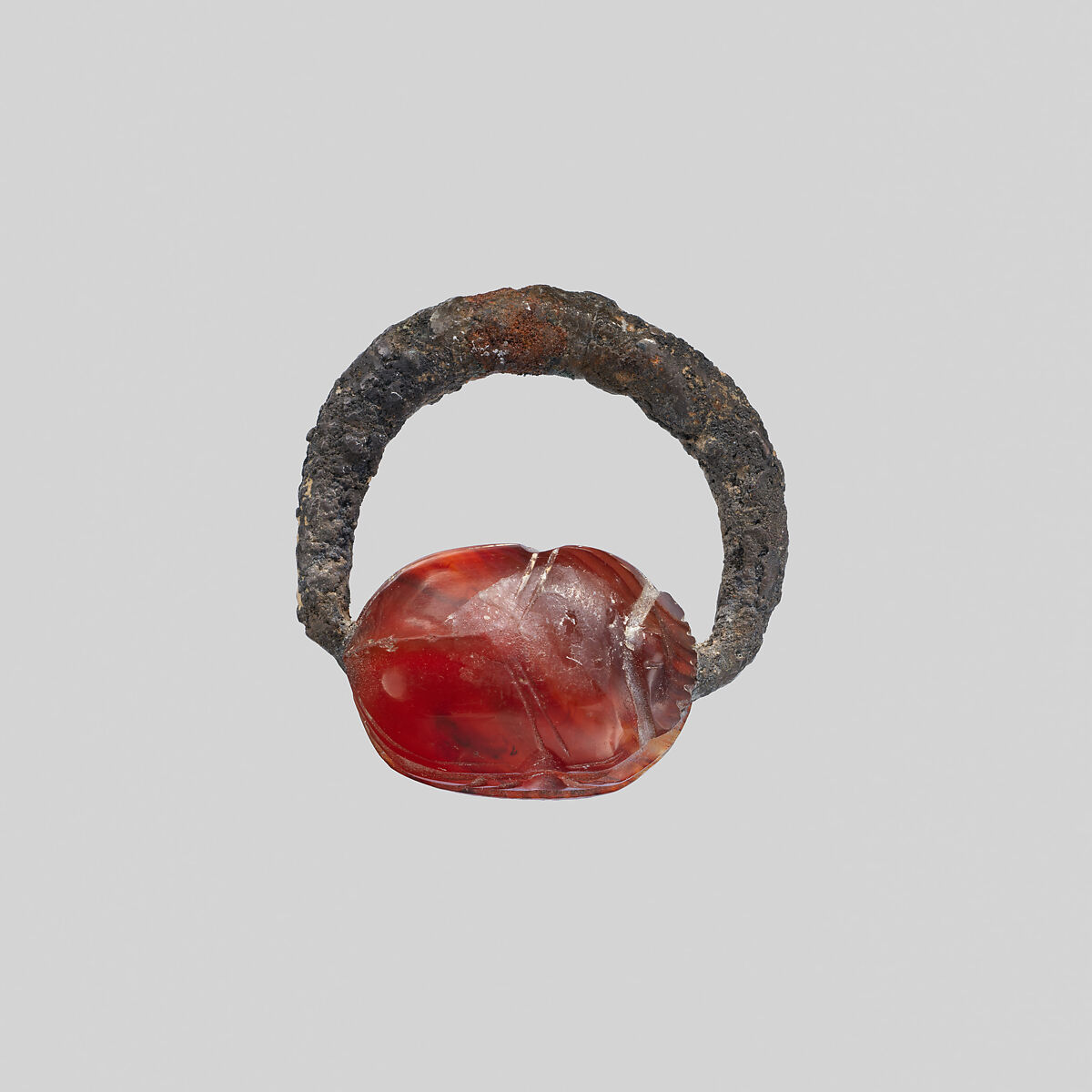 Silver ring with carnelian scarab, Carnelian, Silver, Greek