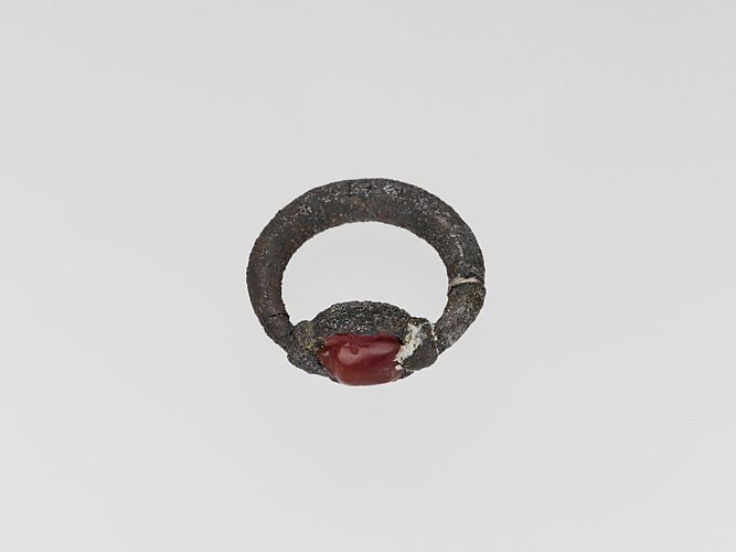 Silver ring with carnelian scarab