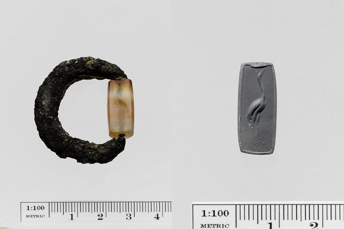 Silver swivel ring with agate half-barrel, Agate, silver, Greek