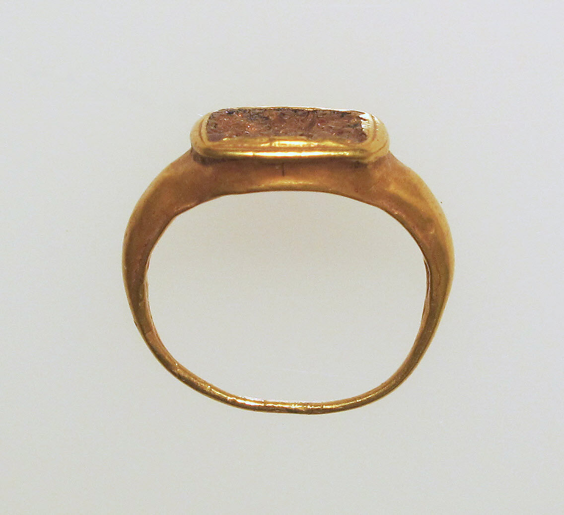 Ring with glass bezel, Gold, glass paste, Roman 