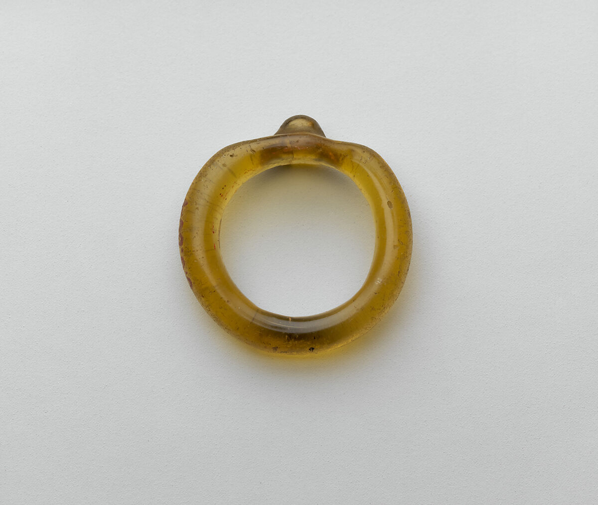 Glass ring, Glass, amber, Roman 