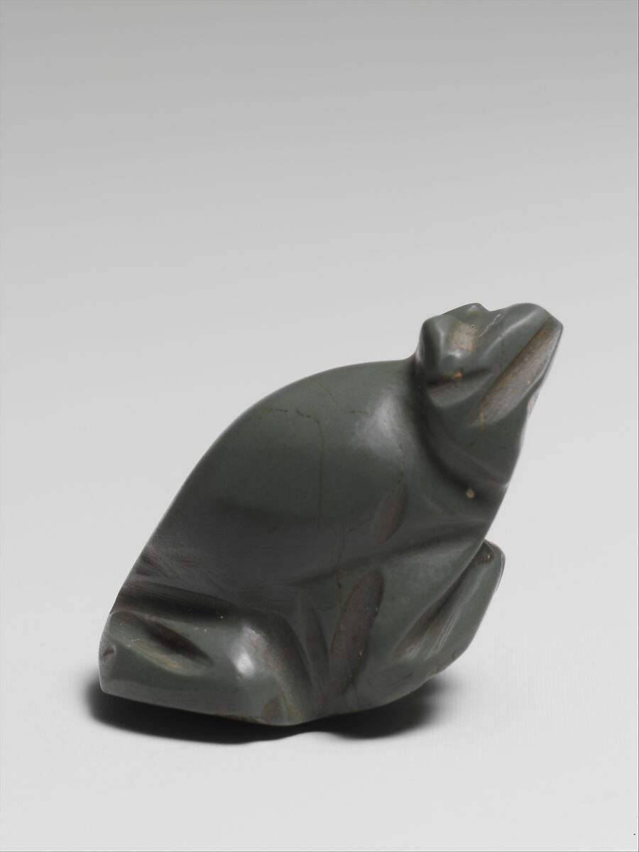 Jasper amulet in the form of a frog, Jasper, Egyptian 